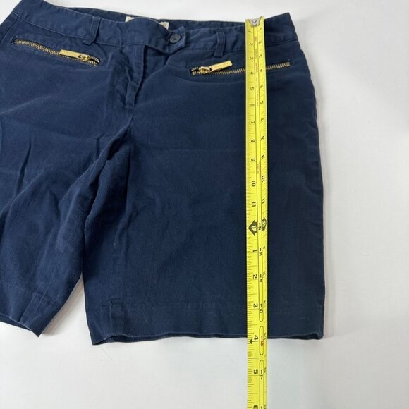 Michael Kors Bermuda Shorts Gold Zipper Closure Front Pockets Cotton Blend 4 - Picture 3 of 9